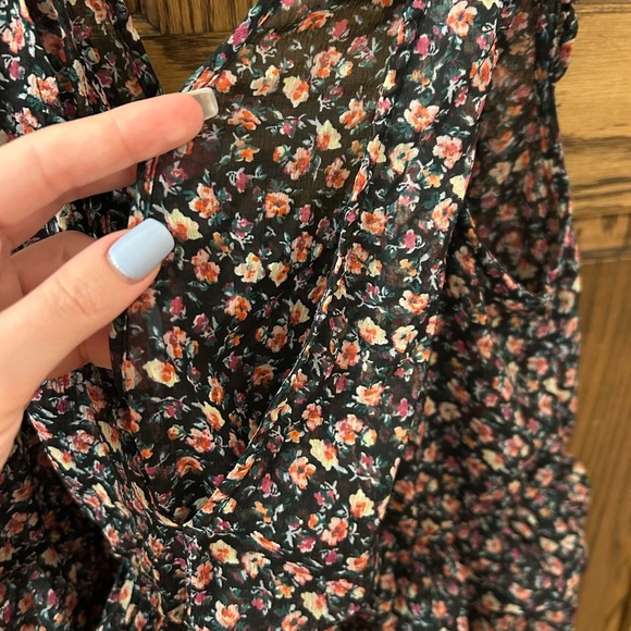 American Eagle Outfitters Floral Multicolor Sheer Tank Top Medium - Picture 7 of 9